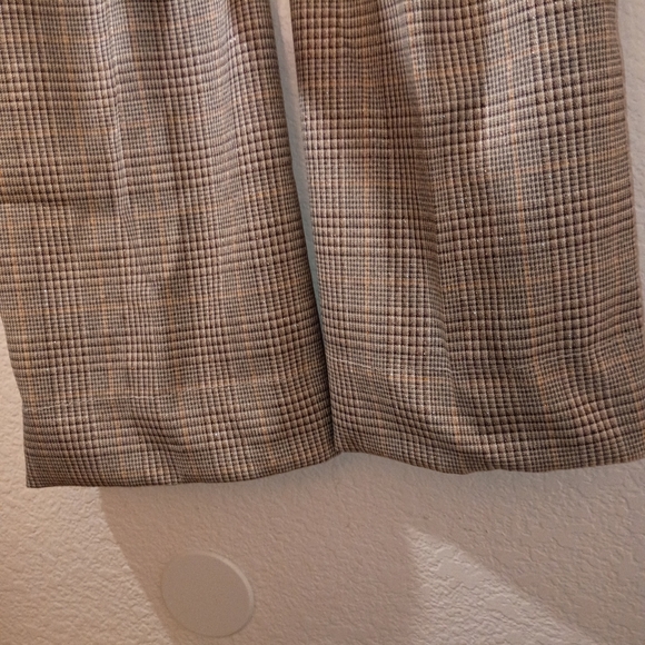 Chico's Plaid Pants Brown Neutrals Metallic Accents size 14/16 - Picture 8 of 16